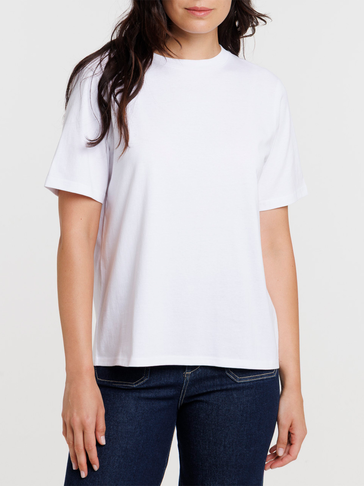 T-shirt col rond oversized blanc femme T-shirt col rond oversized blanc femme