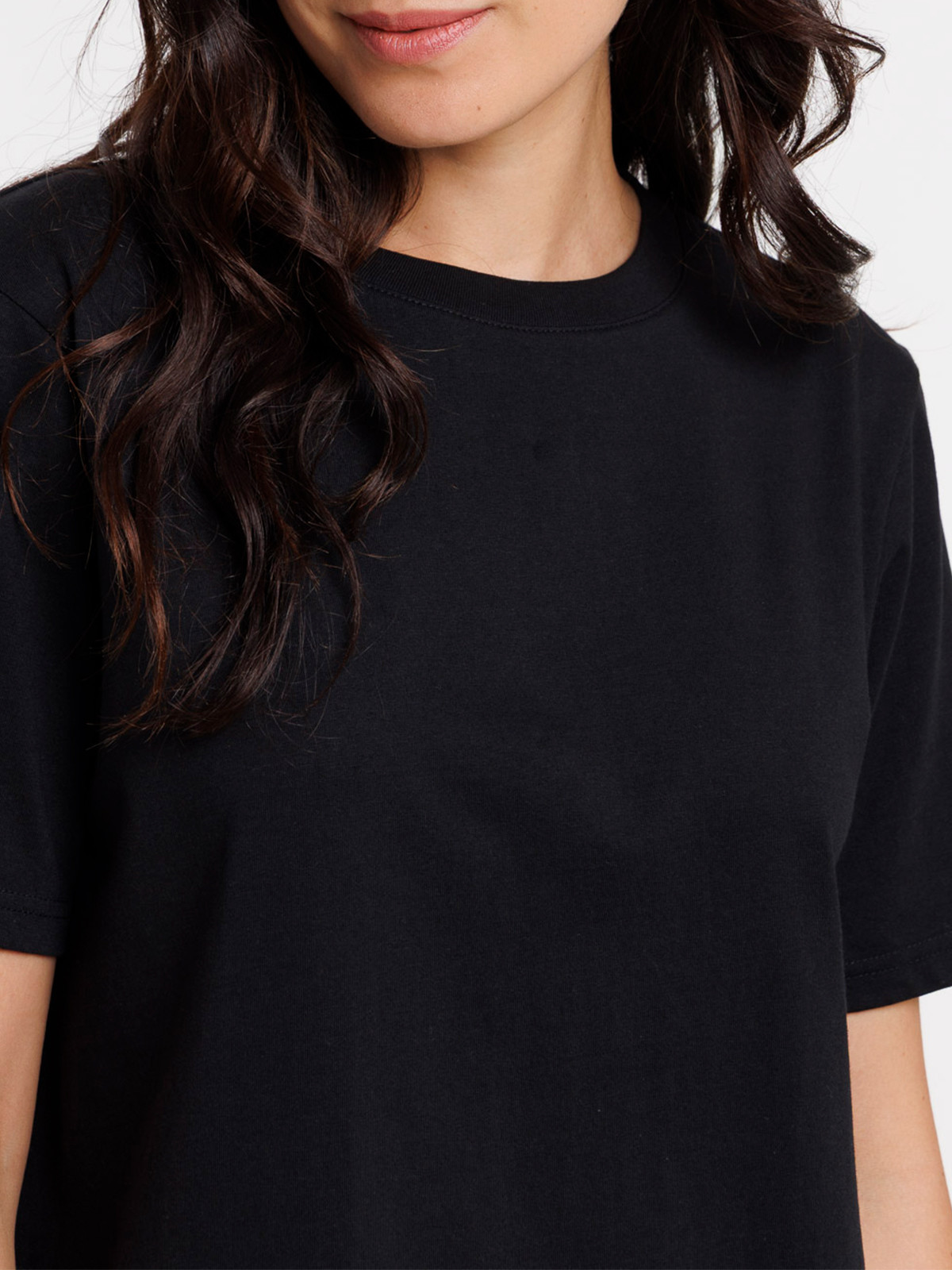 T-shirt col rond oversized noir femme T-shirt col rond oversized noir femme