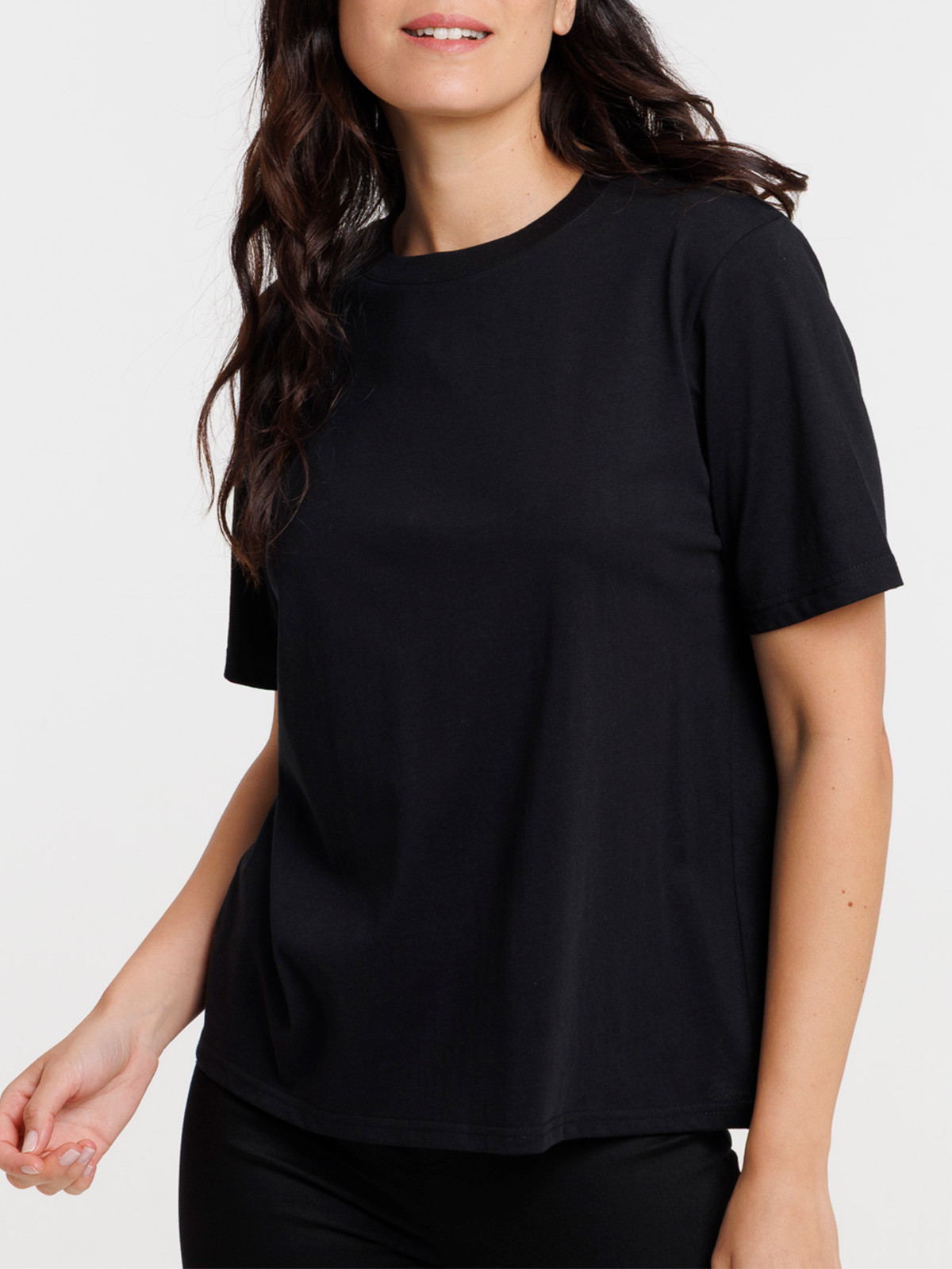 T-shirt col rond oversized noir femme T-shirt col rond oversized noir femme