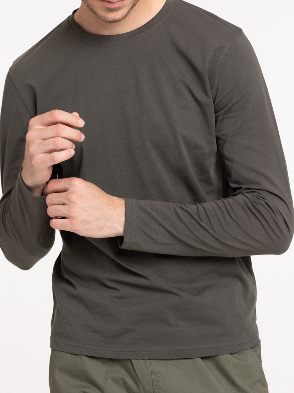 T-shirt manches longues kaki homme T-shirt manches longues kaki homme