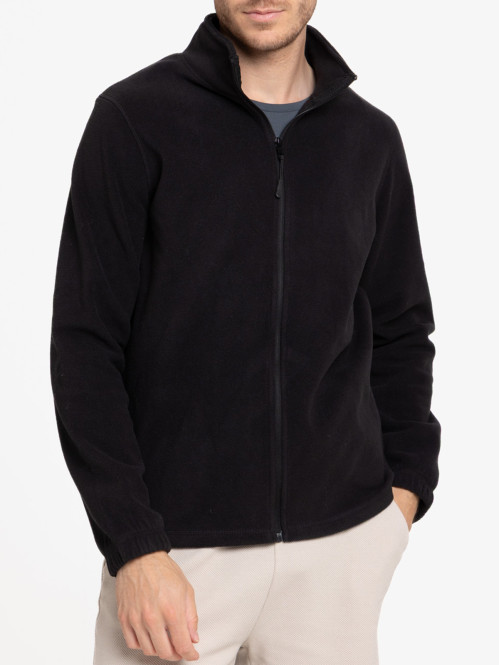 Sweat polaire zippé noir homme