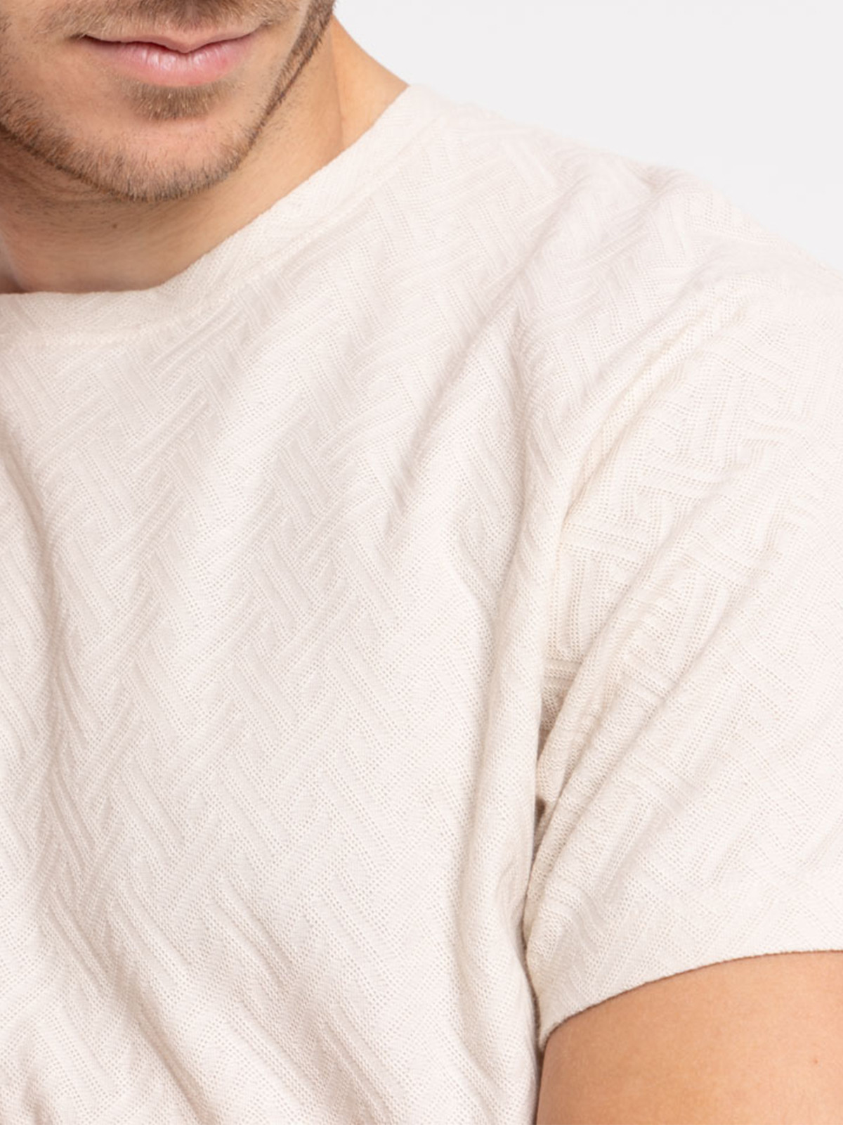 Tee-shirt jacquard col rond homme Tee-shirt jacquard col rond homme
