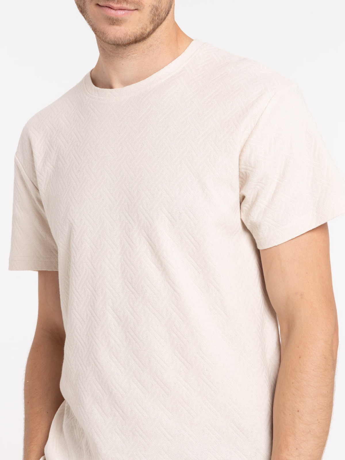 Tee-shirt jacquard col rond homme Tee-shirt jacquard col rond homme