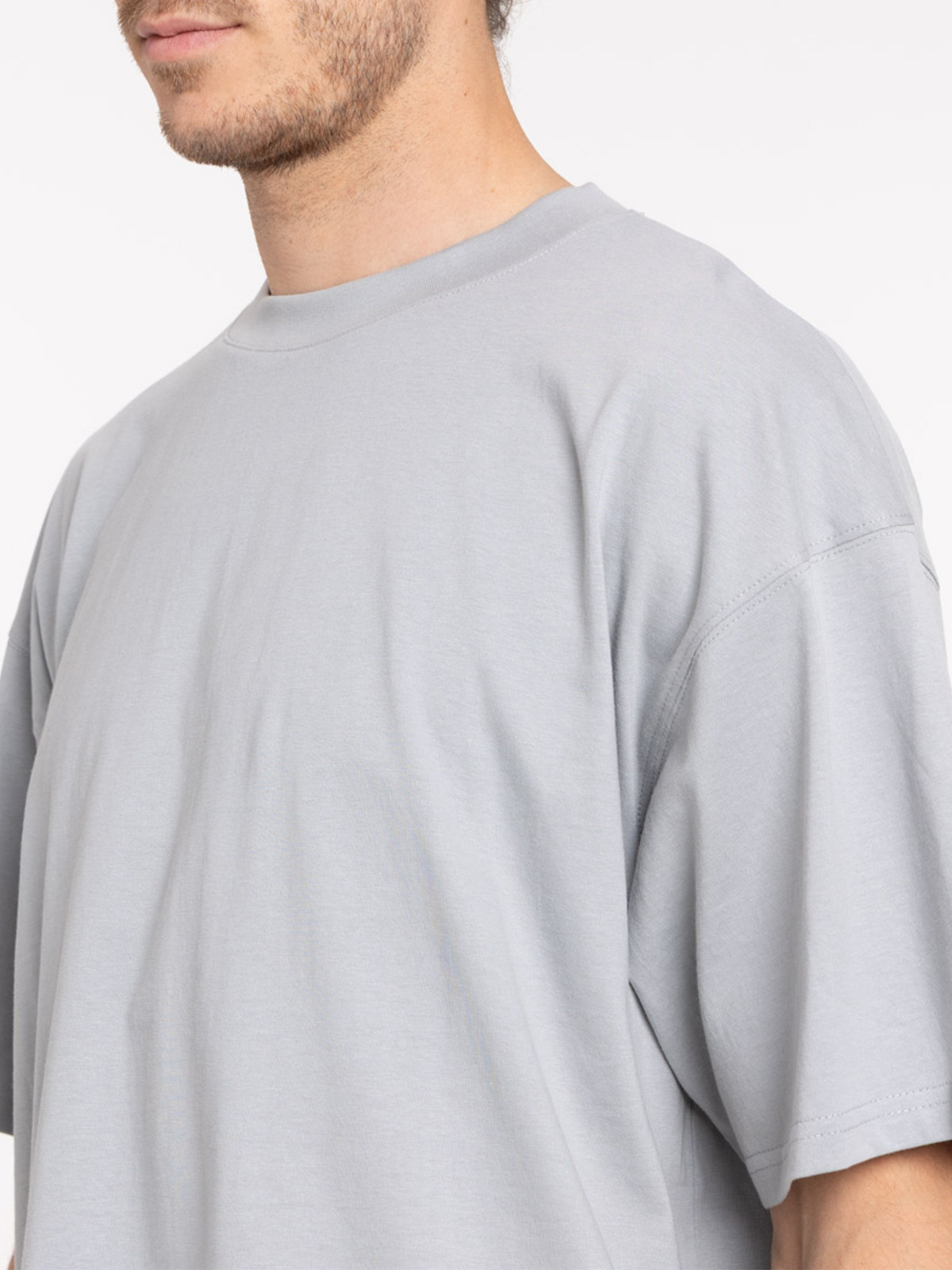 T-shirt col rond uni gris homme T-shirt col rond uni gris homme