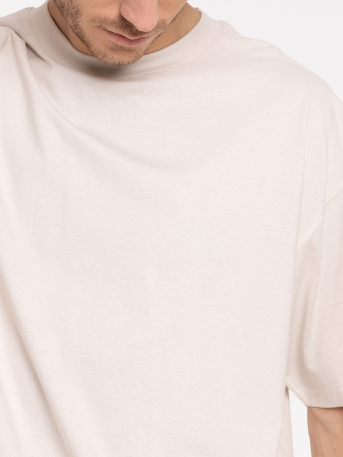 T-shirt col rond uni craie homme T-shirt col rond uni craie homme