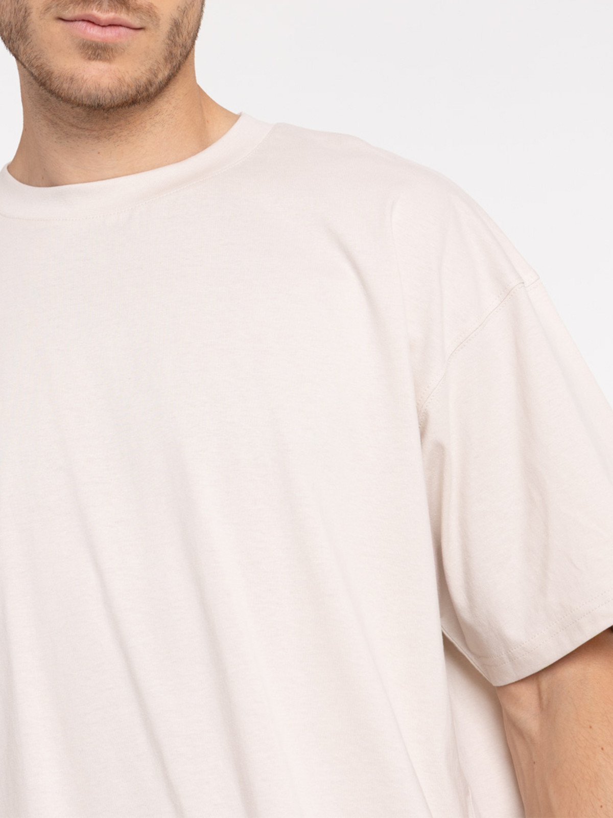 T-shirt col rond uni craie homme T-shirt col rond uni craie homme