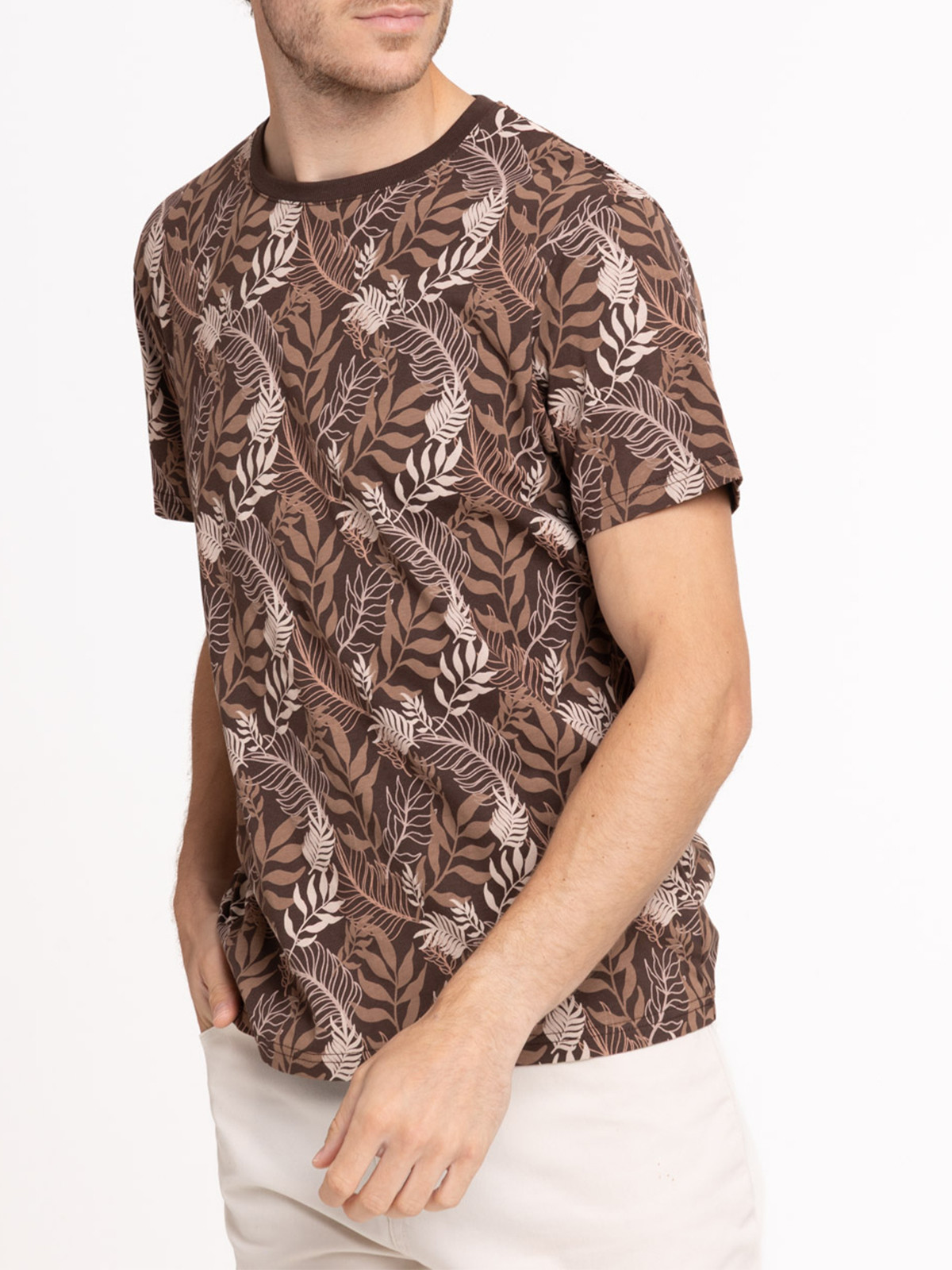 T-shirt imprimé feuillage homme