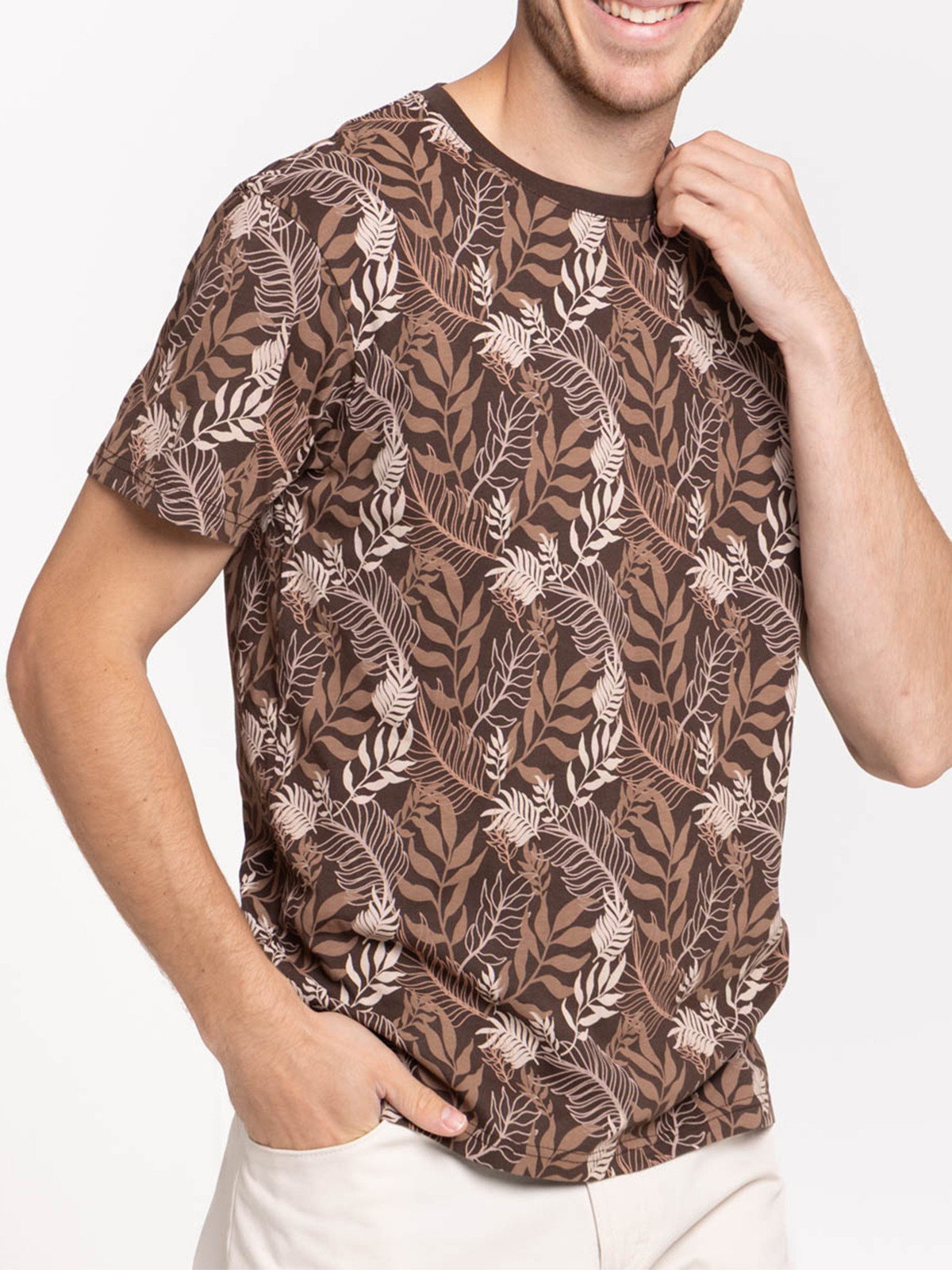 T-shirt imprimé feuillage homme