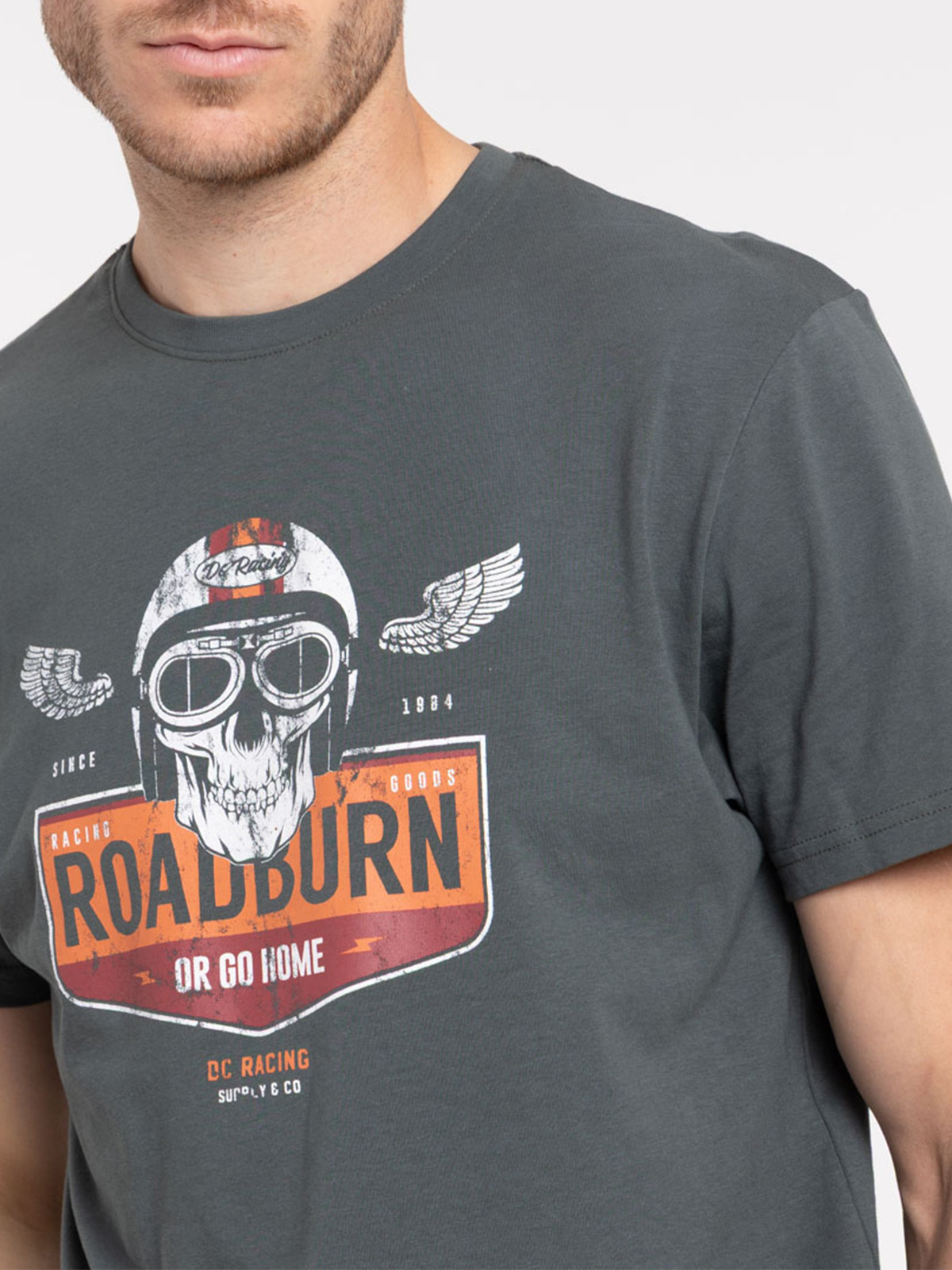 T-shirt homme imprimé gris ardoise