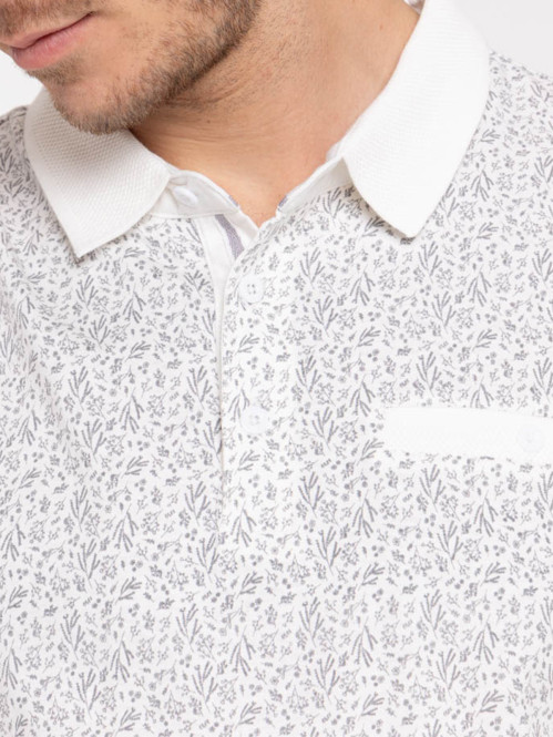 Polo motif fleur 100% coton...
