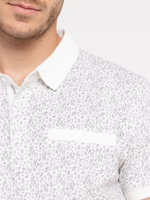 Polo motif fleur 100% coton...