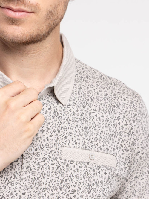 Polo fleuri 100% coton homme