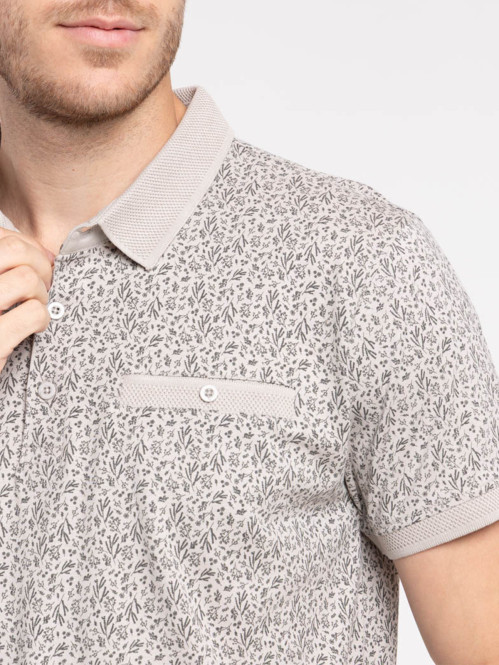 Polo fleuri 100% coton homme