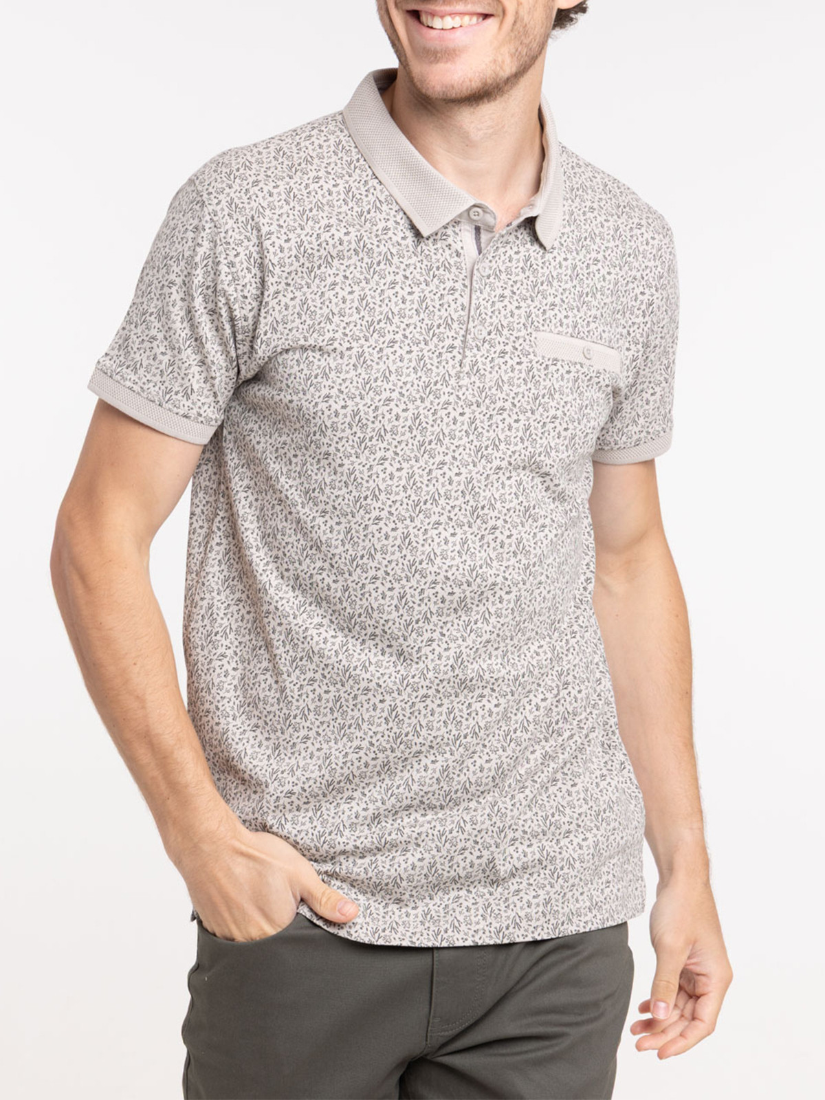 Polo fleuri 100% coton homme Polo fleuri 100% coton homme