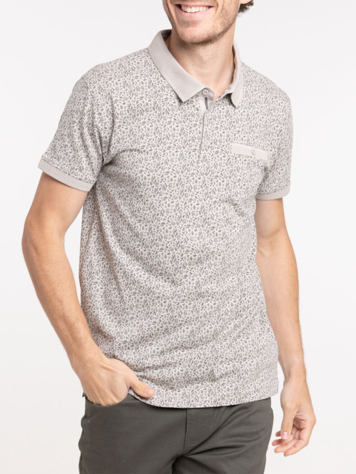 Polo fleuri 100% coton homme