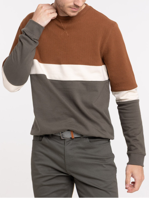 Sweat tricolore col rond homme