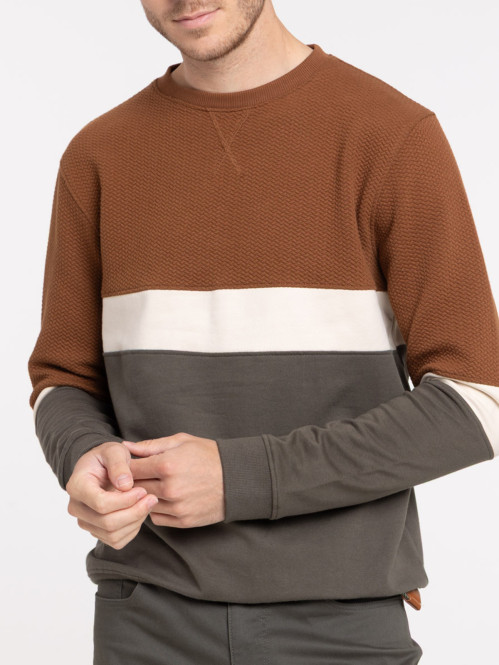 Sweat tricolore col rond homme