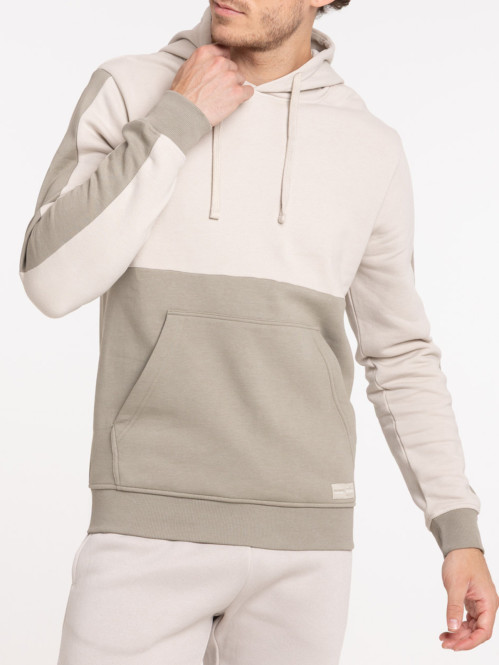 Sweat à capuche bicolore homme
