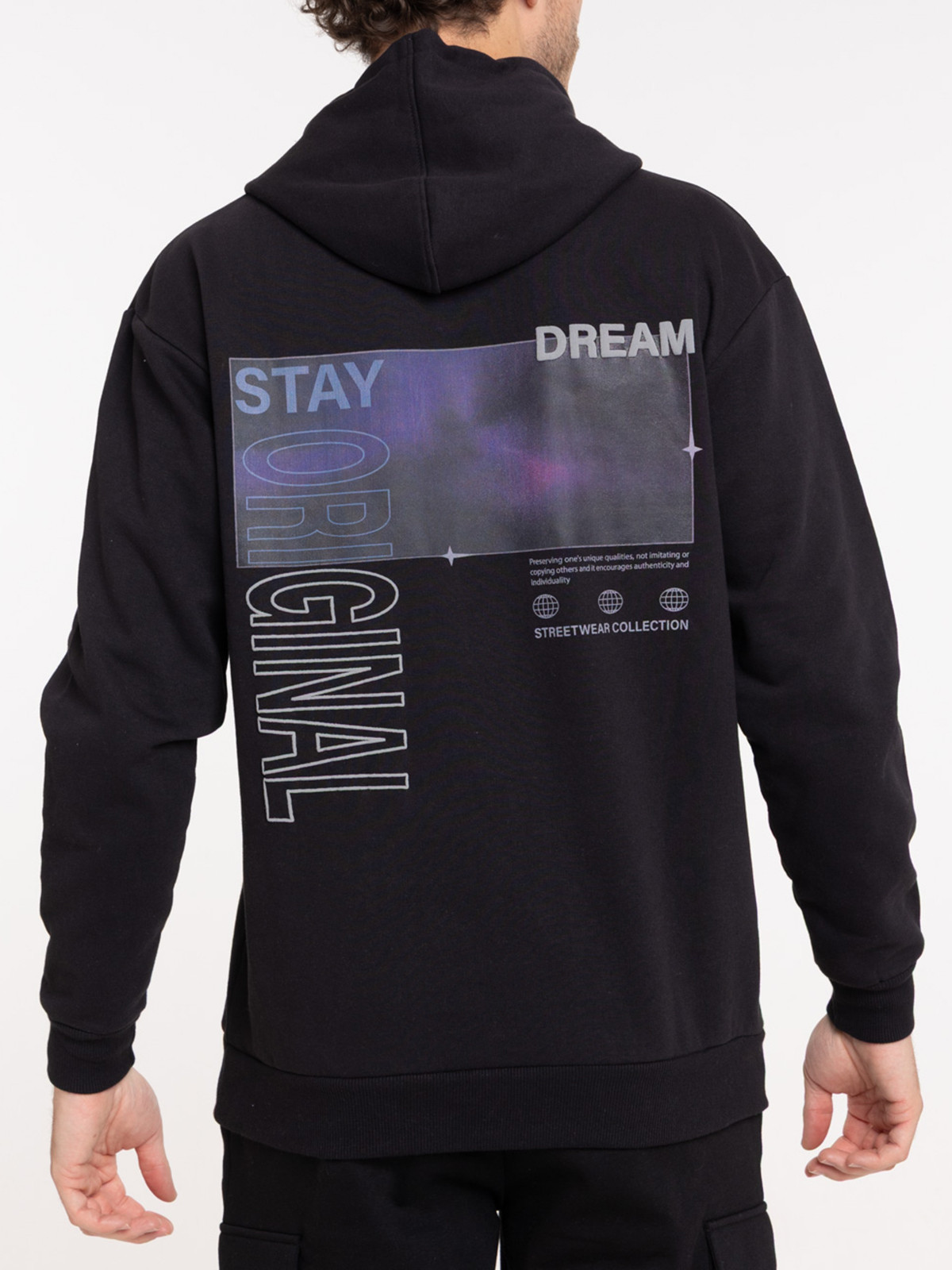 Sweat capuche motif devant et dos homme