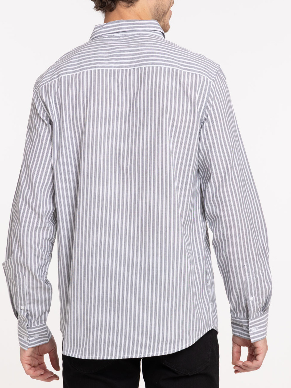 Chemise rayée grise homme