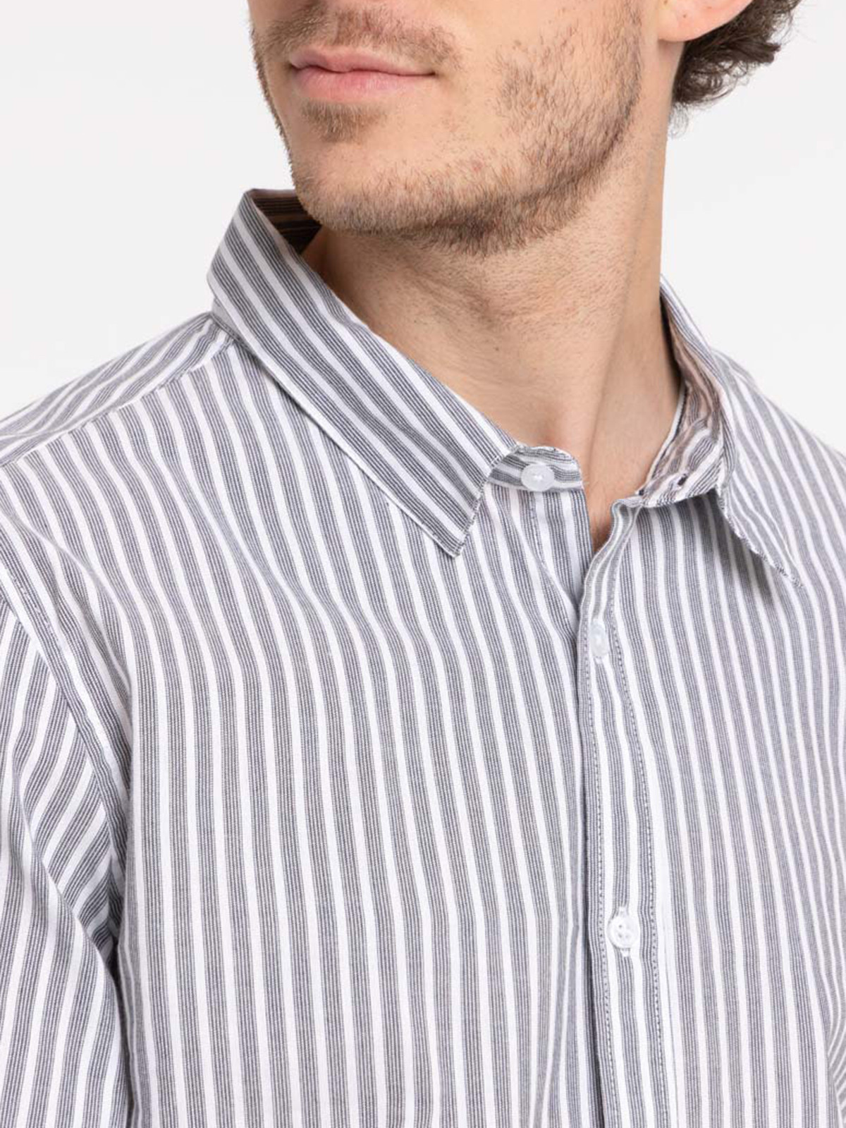 Chemise rayée grise homme
