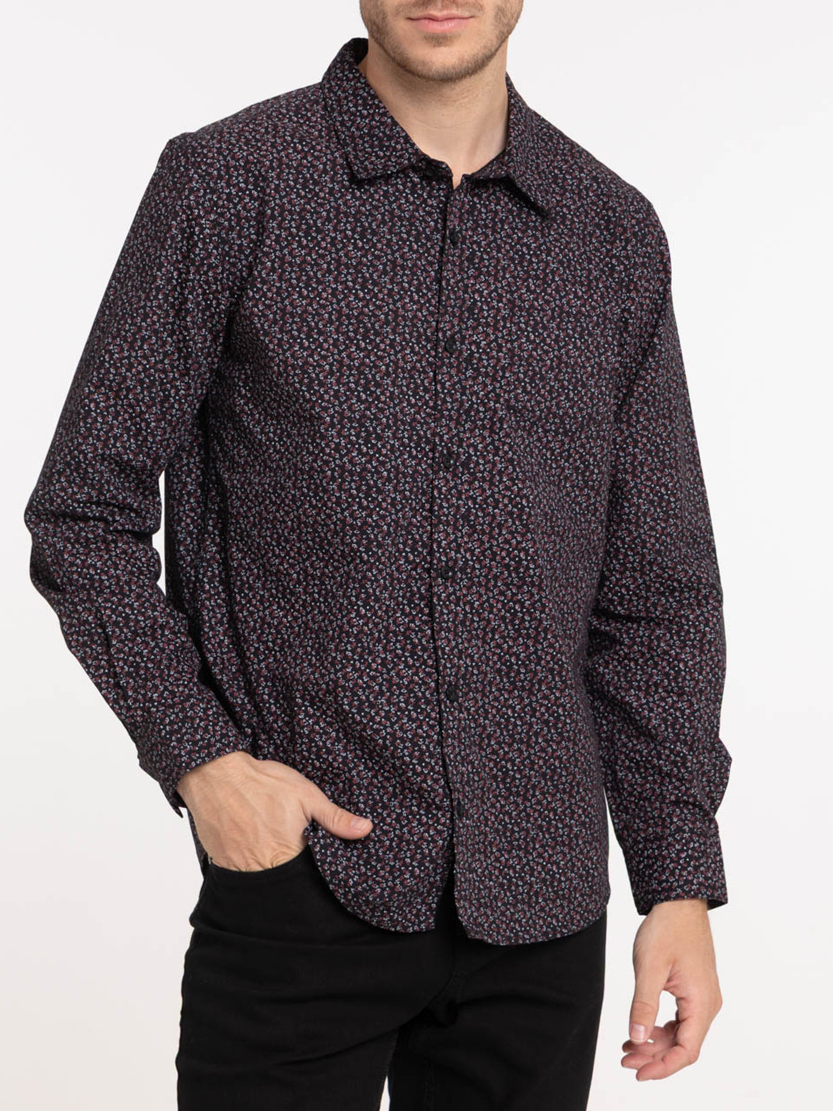 Chemise fleurie noire homme Chemise fleurie noire homme