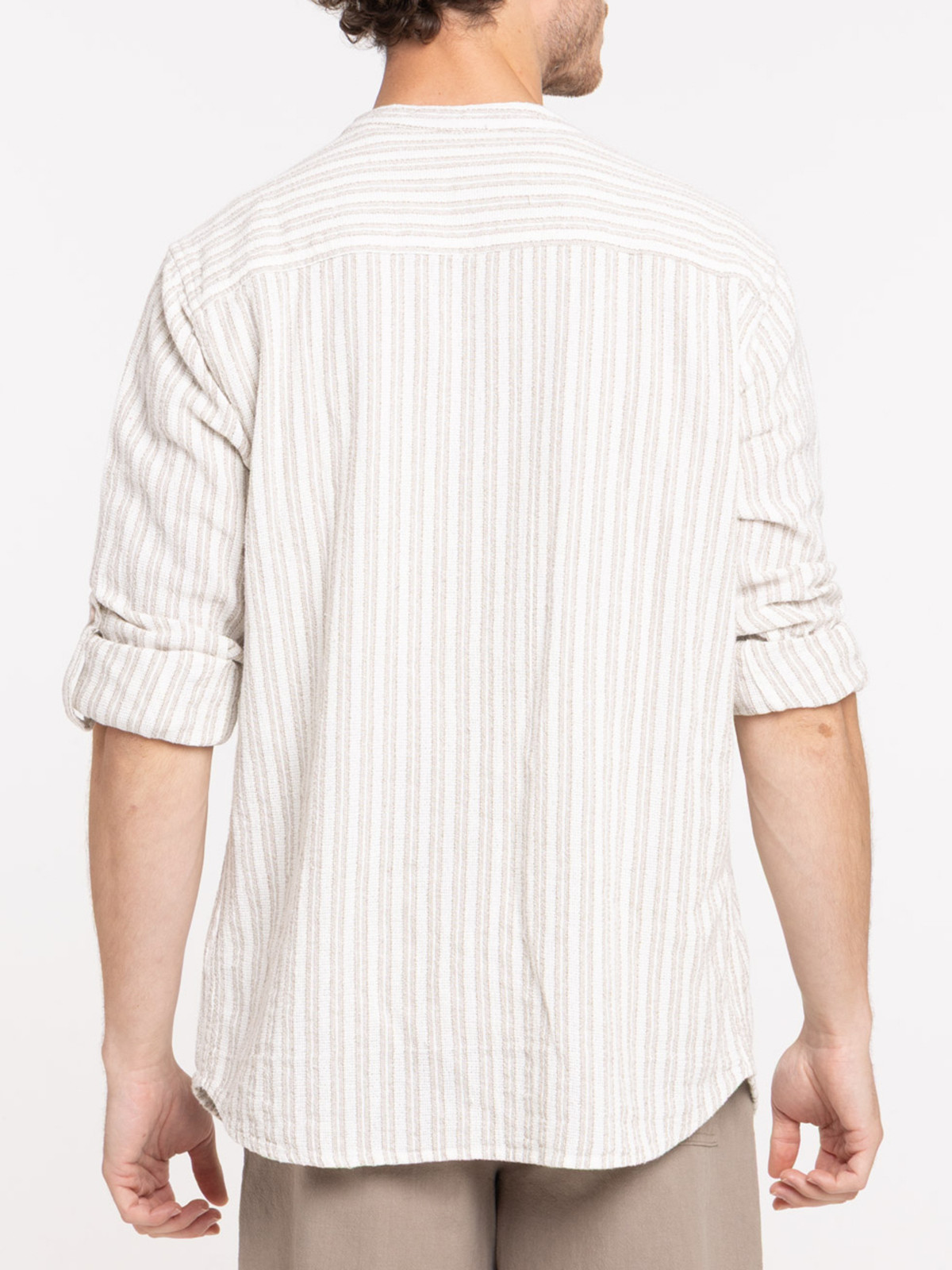 Chemise rayée homme coloris sable Chemise rayée homme coloris sable