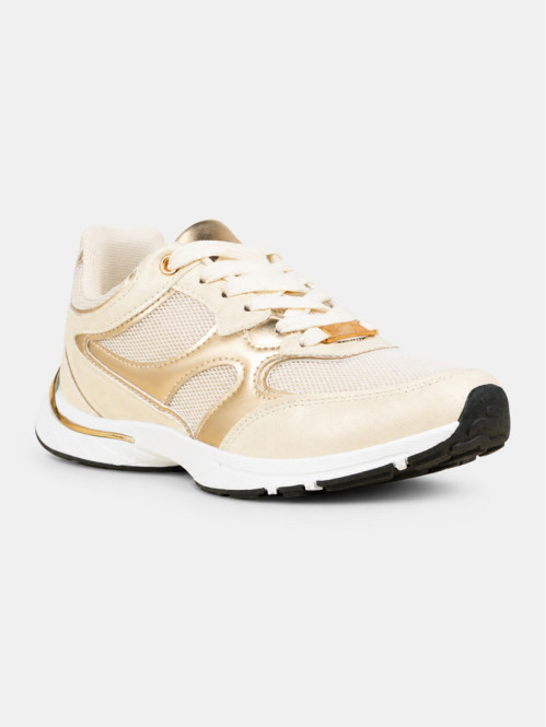 Basket beige détails dorés femme (36-41) Basket beige détails dorés femme (36-41)