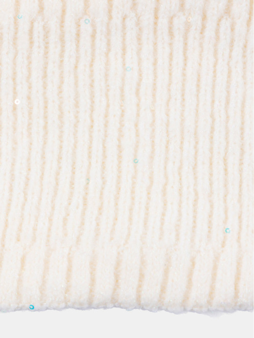 Snood écru sequins fille