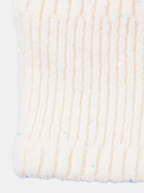 Snood écru sequins fille