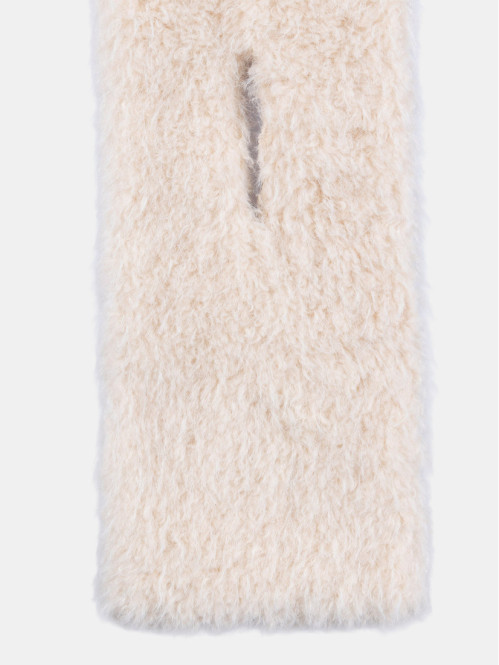 Écharpe sherpa écru femme