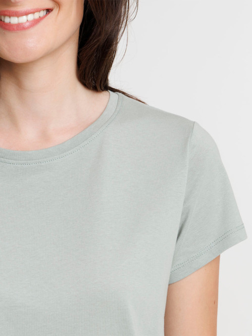 Tee-shirt col rond glaise femme