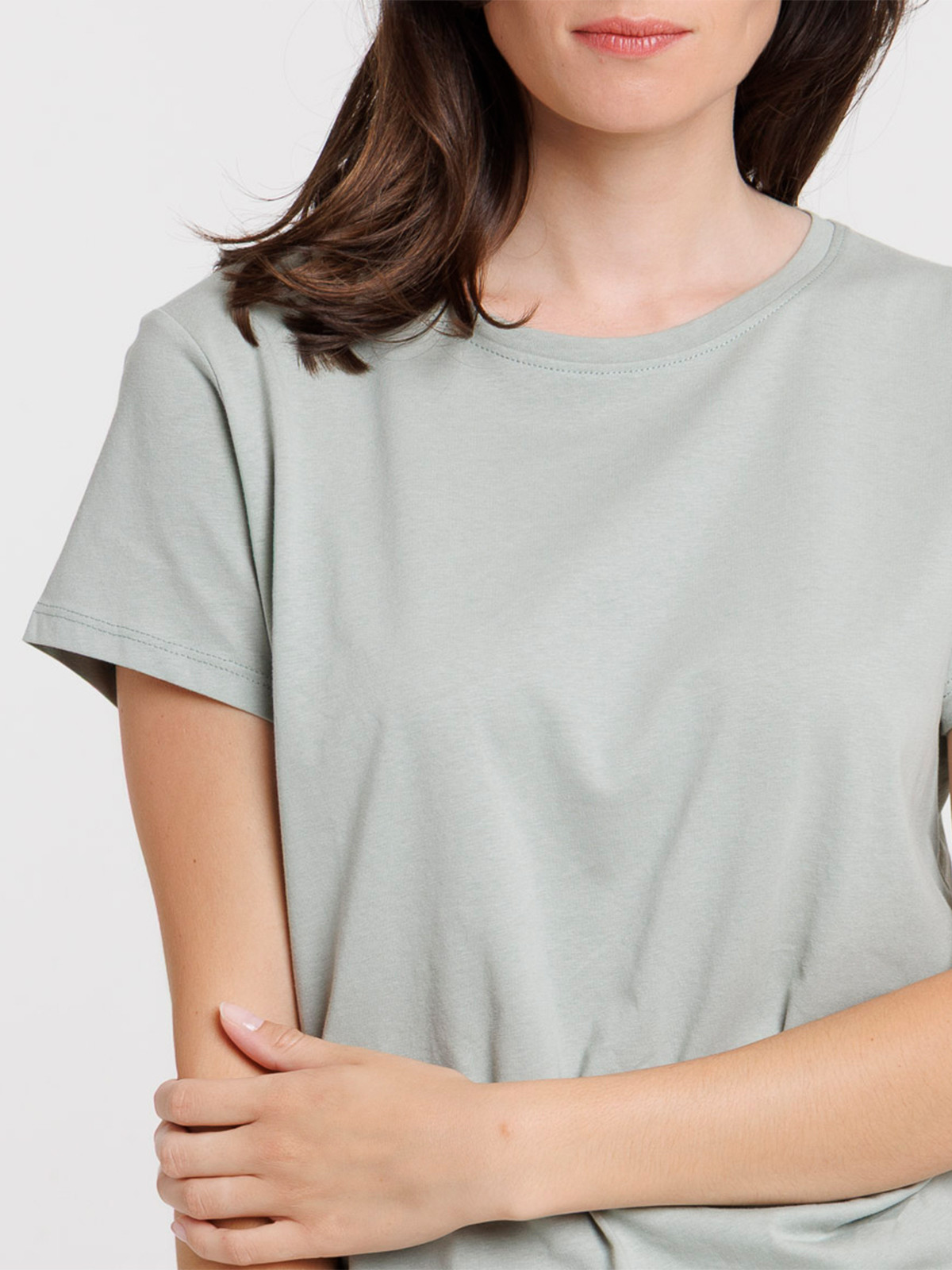 Tee-shirt col rond glaise femme