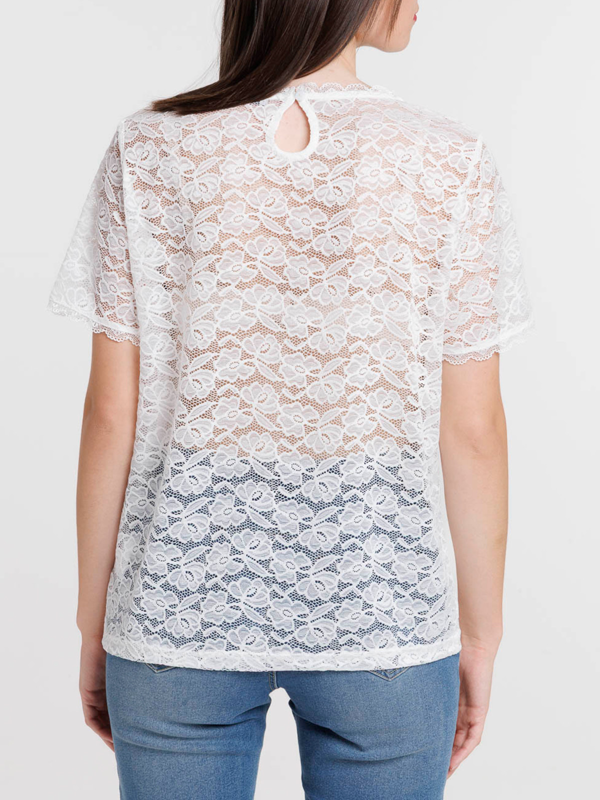 T-shirt dentelle blanc cassé femme T-shirt dentelle blanc cassé femme