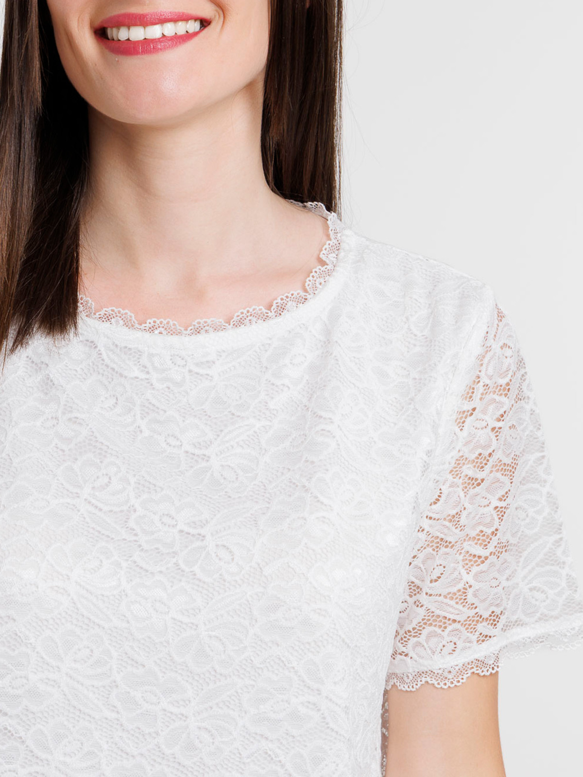 T-shirt dentelle blanc cassé femme T-shirt dentelle blanc cassé femme