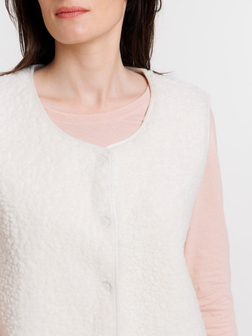 Veste sans manches écru femme