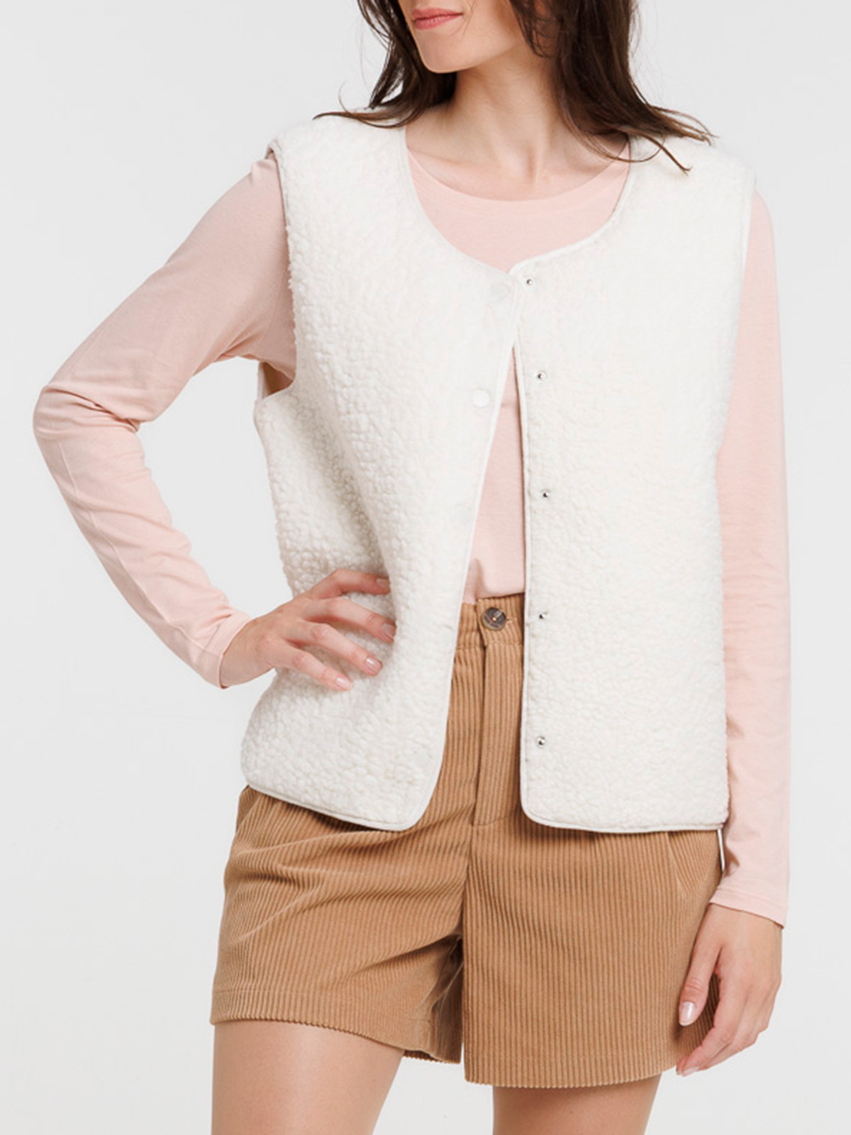Veste sans manches écru femme Veste sans manches écru femme