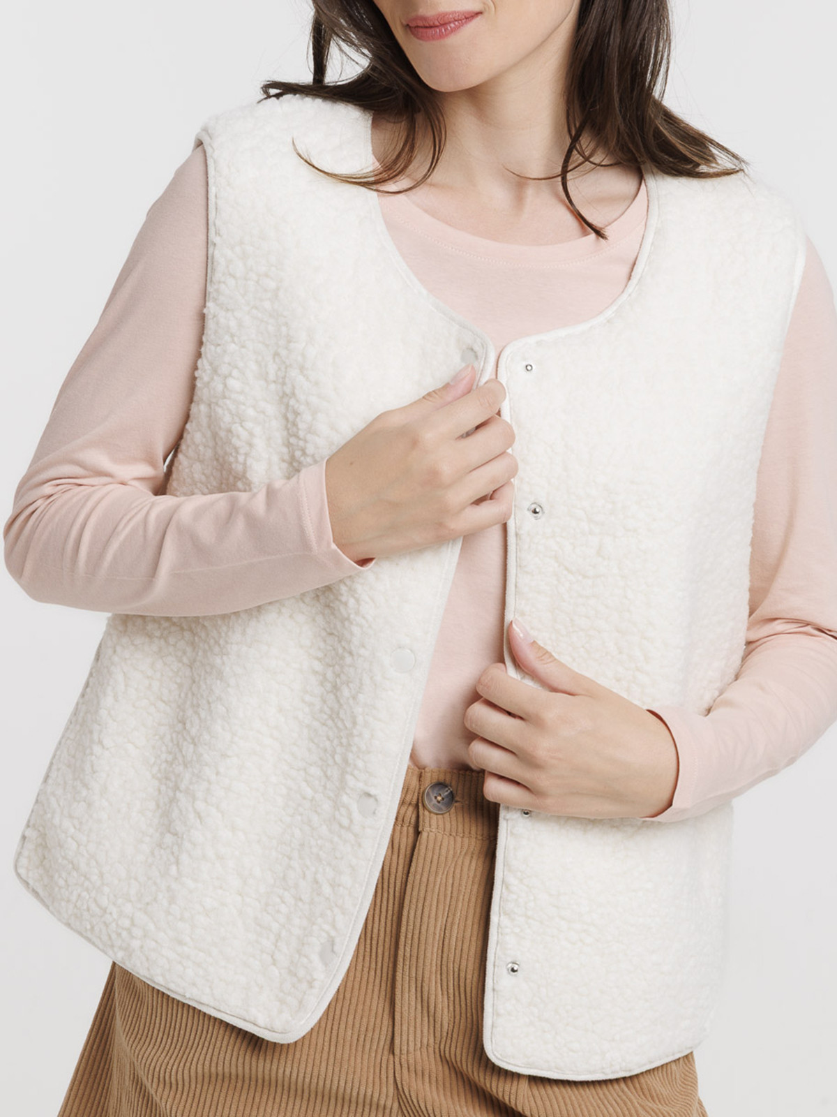 Veste sans manches écru femme Veste sans manches écru femme