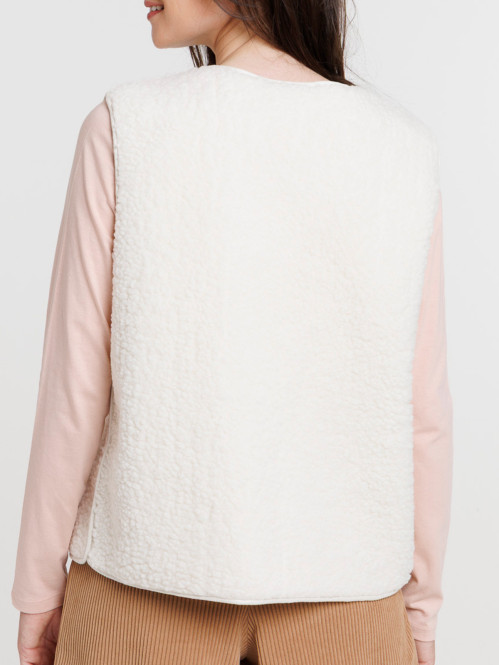 Veste sans manches écru femme