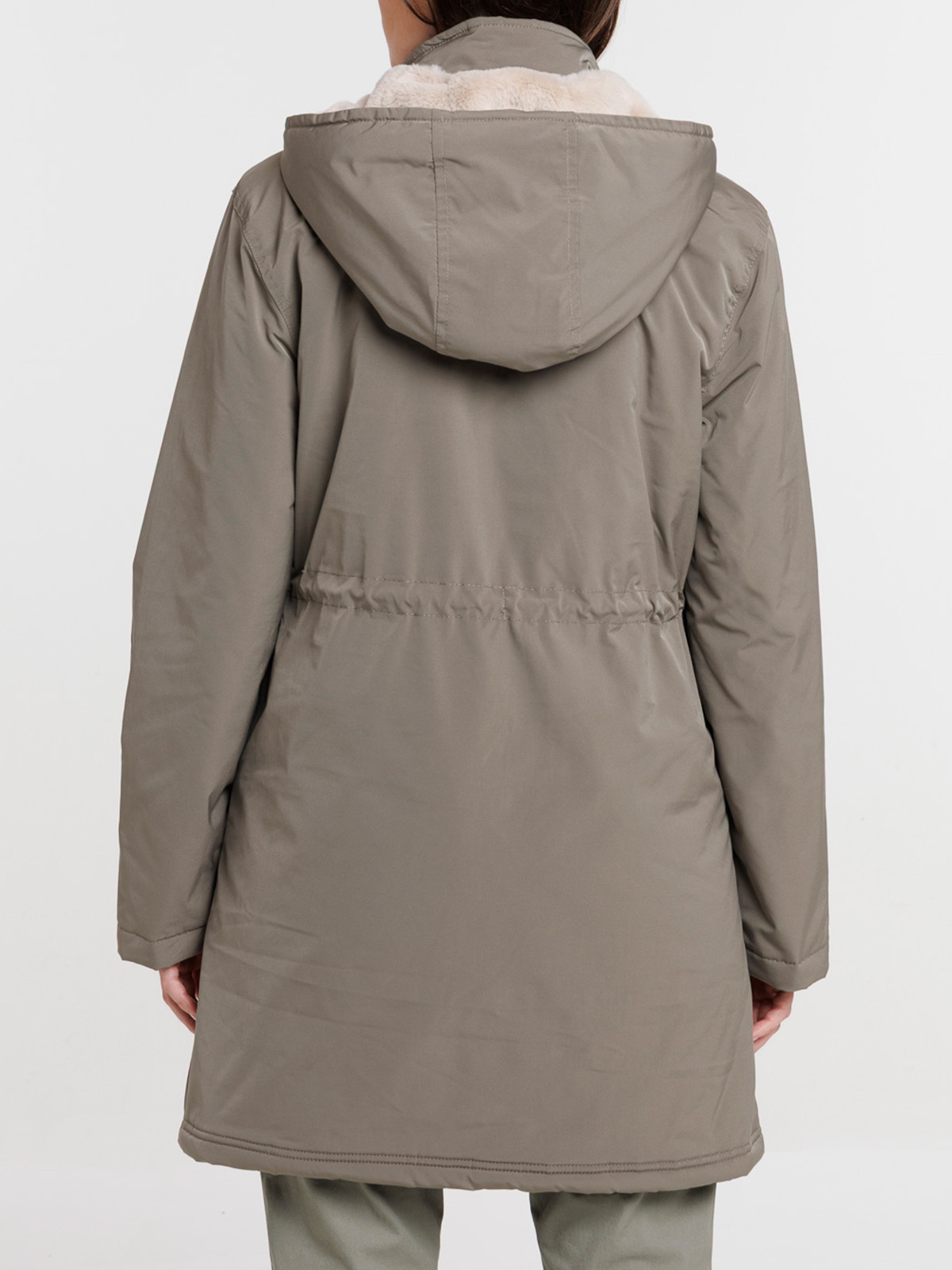 Parka capuche smokey olive femme