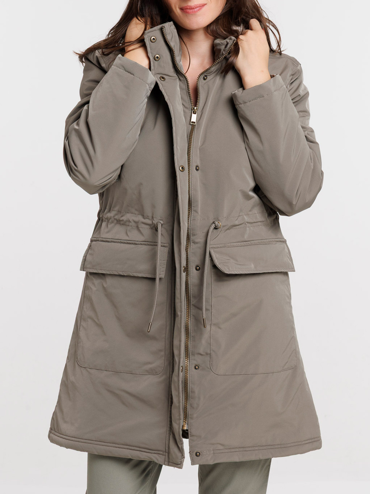 Parka capuche smokey olive femme