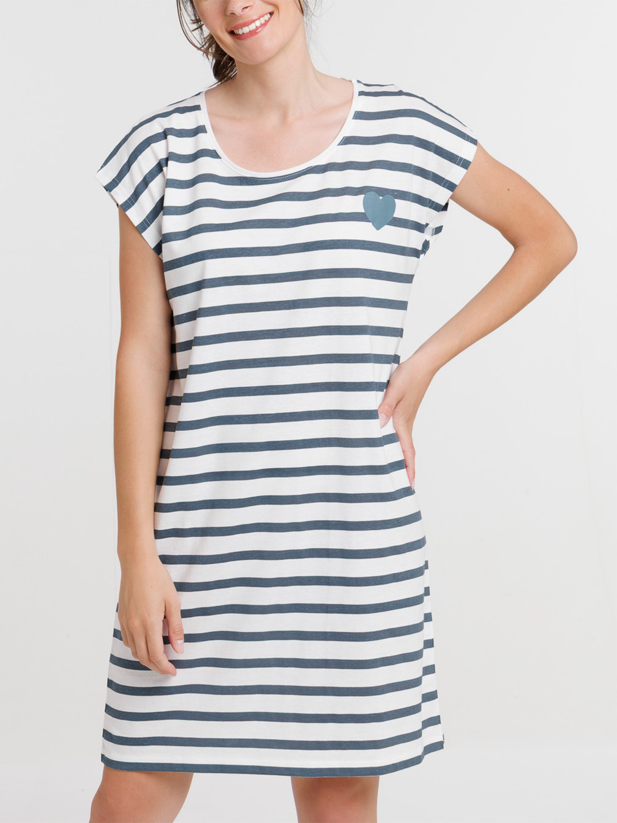 Chemise de nuit rayée femme Chemise de nuit rayée femme