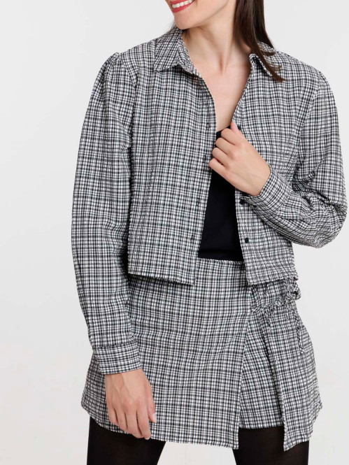 Chemise à carreaux courte...