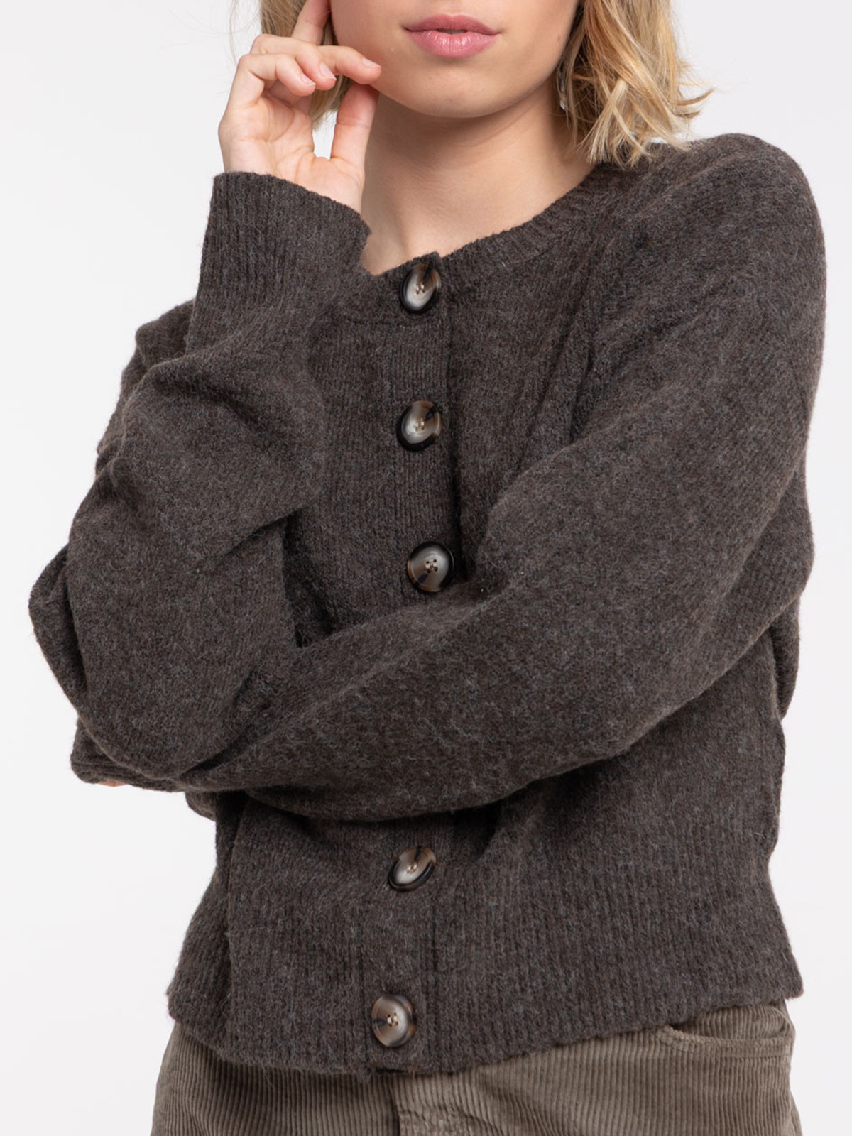 Gilet col rond boutonné femme Gilet col rond boutonné femme