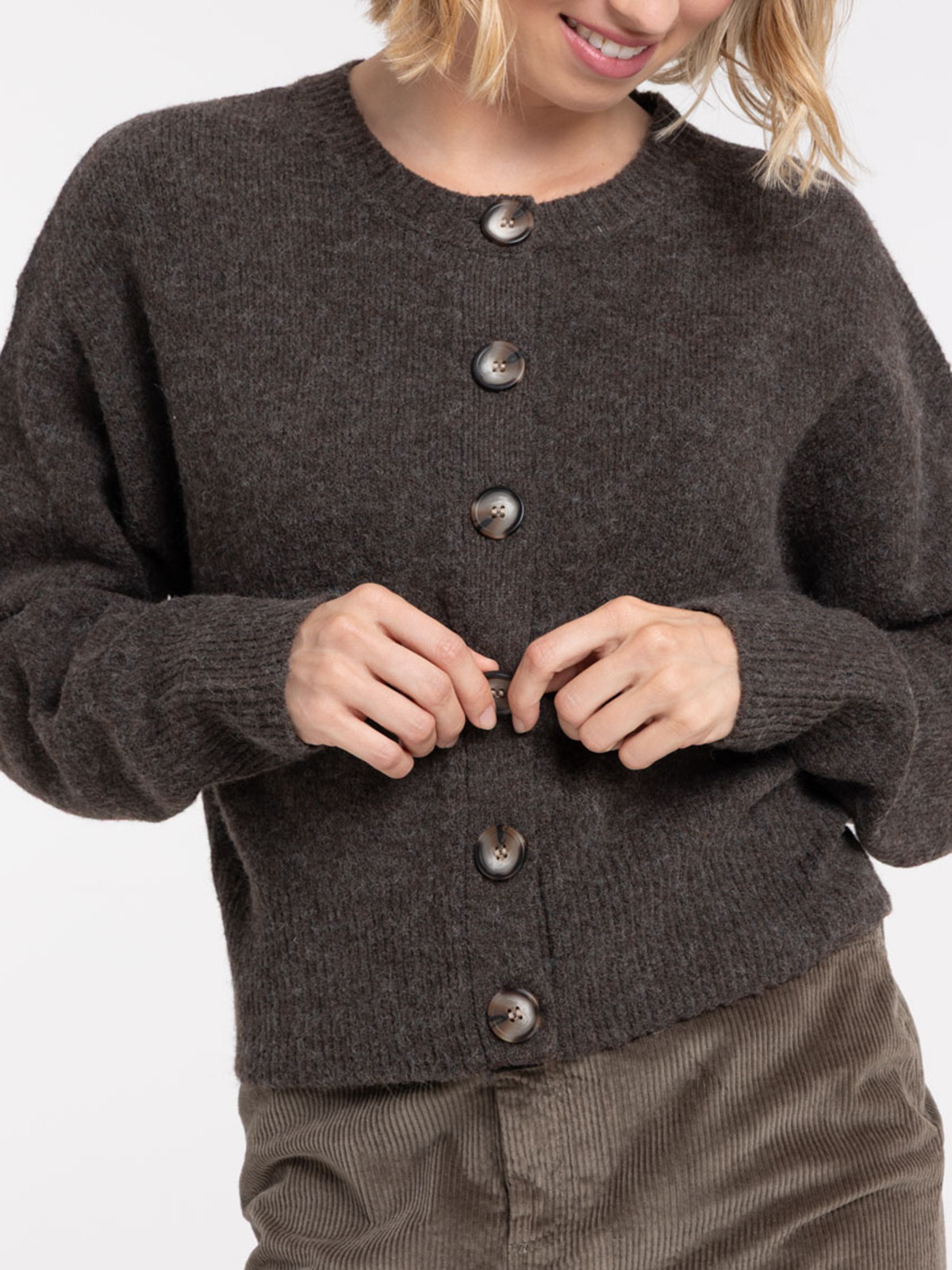 Gilet col rond boutonné femme Gilet col rond boutonné femme
