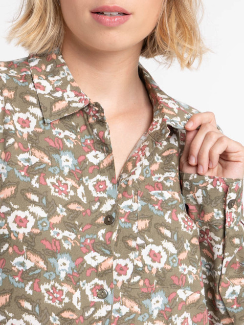 Robe chemise courte fleurie...
