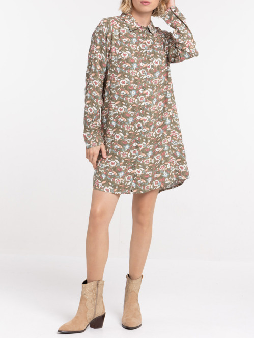 Robe chemise courte fleurie...