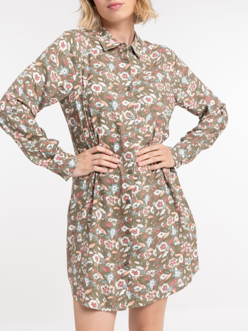 Robe chemise courte fleurie...