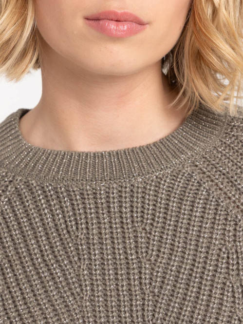 Pull maille brillante femme