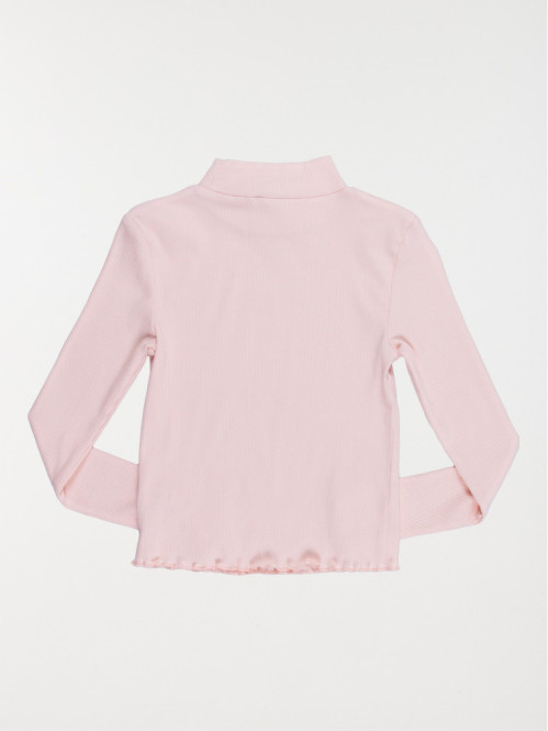 T-shirt col montant cotelé fille (3-12A) T-shirt col montant cotelé fille (3-12A)